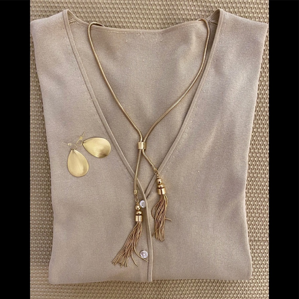 Button down cardigan with long arm, 55% silk